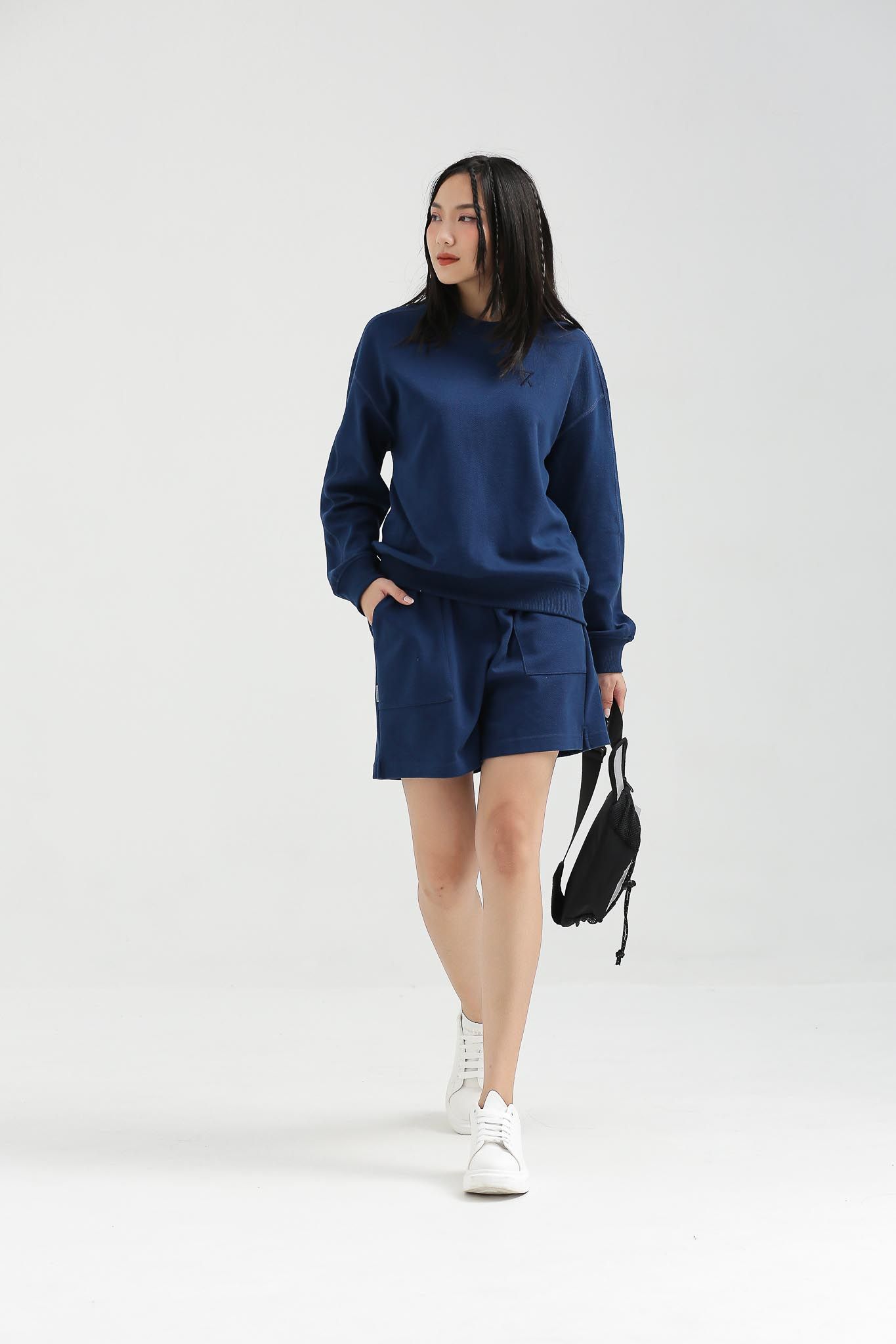 Quần Short Nữ Bermuda Thun Gân Xéo WSR 2018 -
