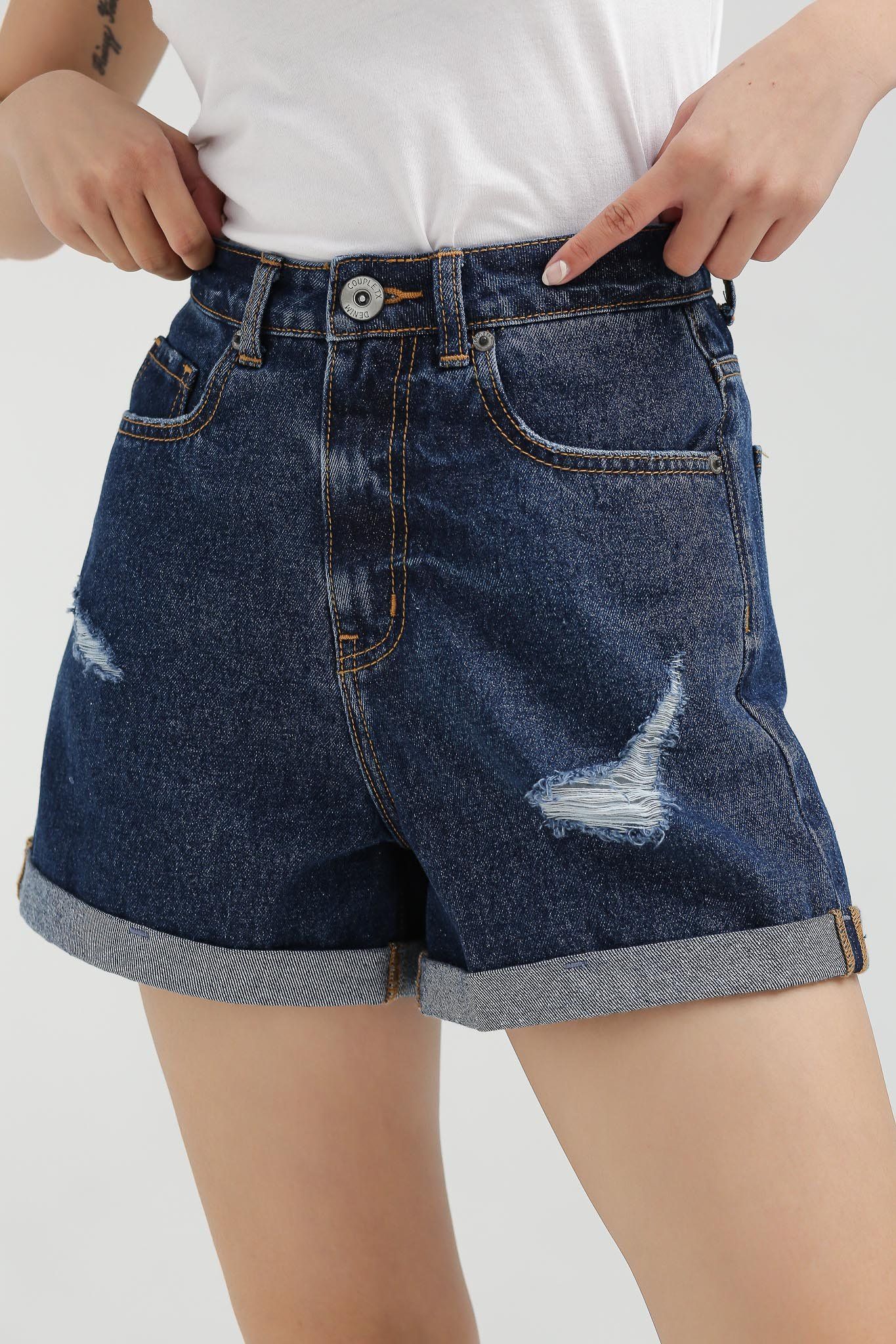 Quần Short Jeans Nữ Loose Fit Wash Rách WSR 2019 -