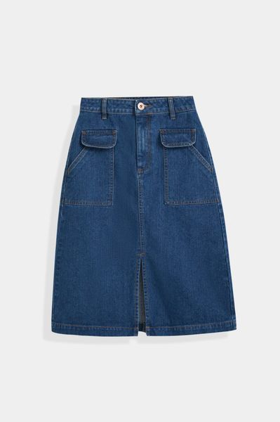 Váy Nữ Midi Jeans Diễu Chỉ Nổi WSK 2020