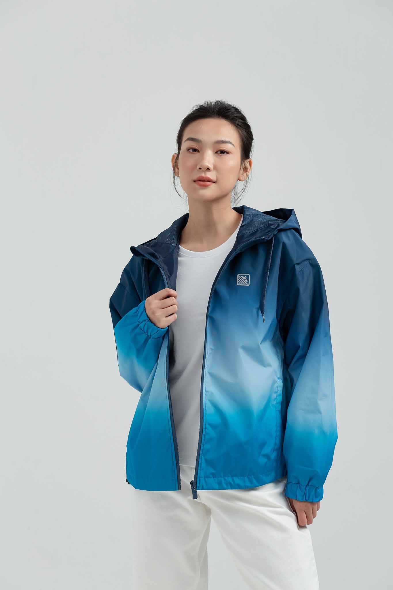 Áo Khoác Dù Nữ Trượt Nước Ombre Loang Màu WOP 2023 -