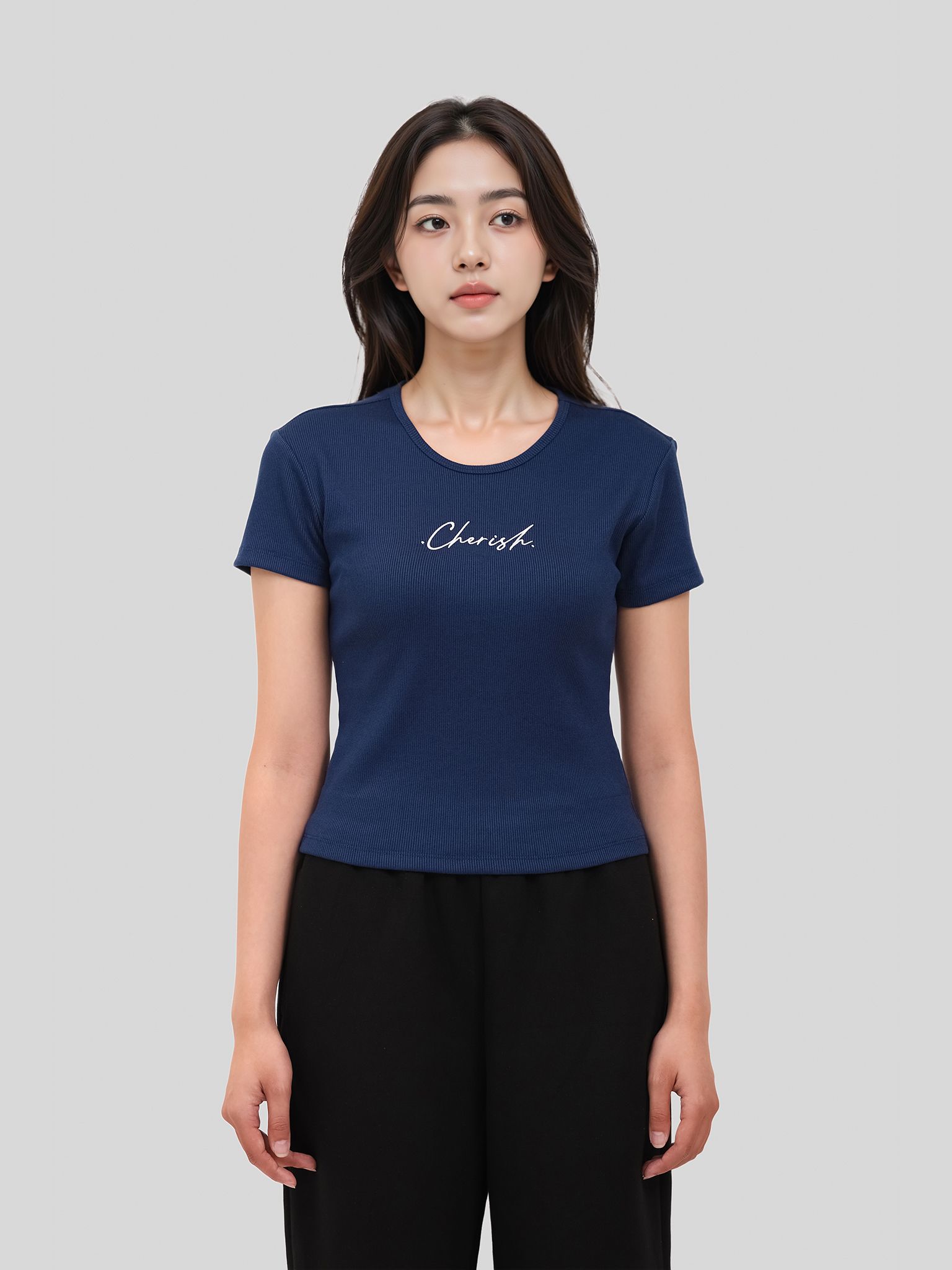 Áo Thun Nữ Vải Thun Gân Cherish Slim Fit WTS 2372