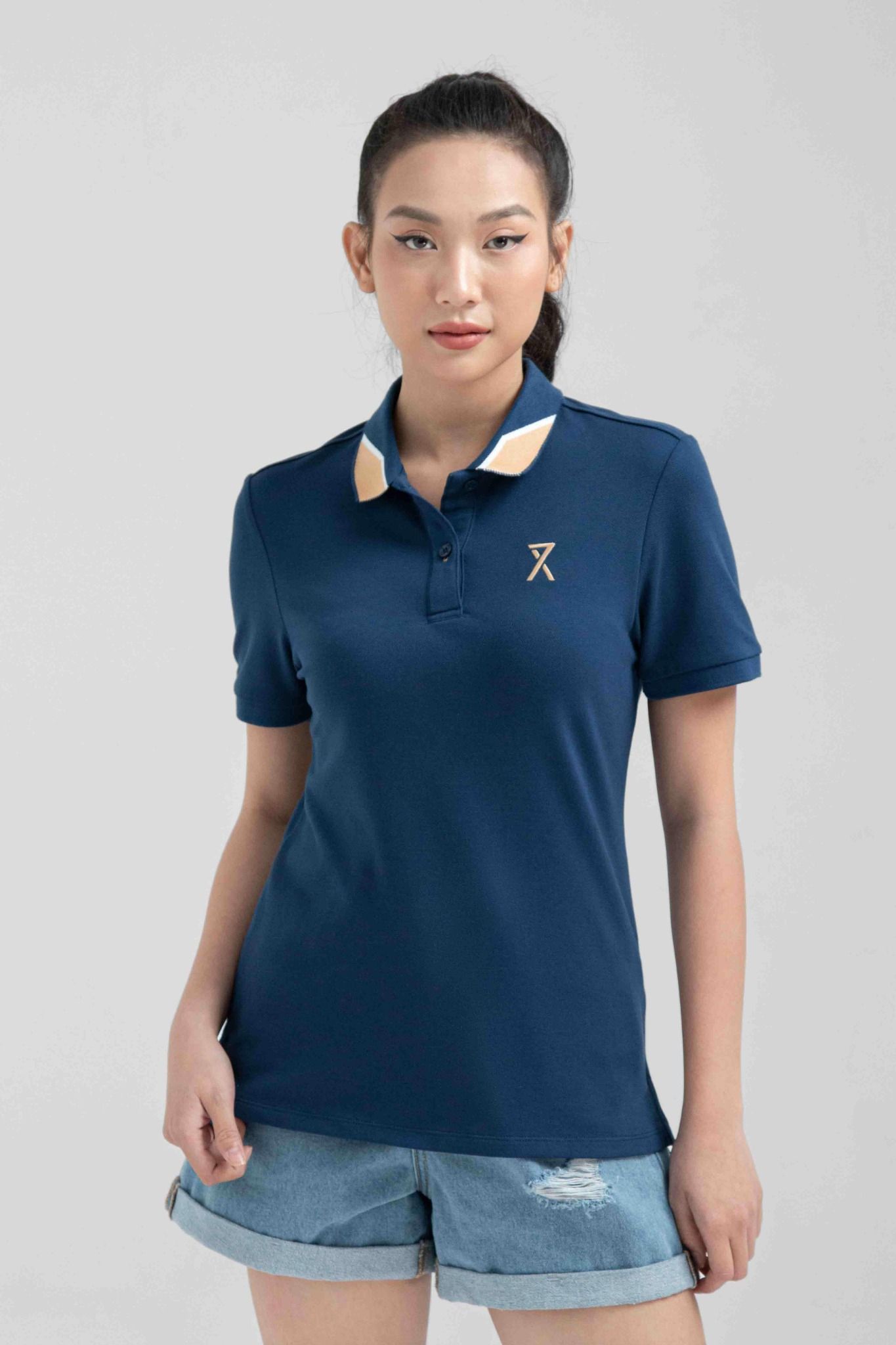 Áo Polo Nữ Pique Slim Fit Phối Bo Cổ WPO 2024 -