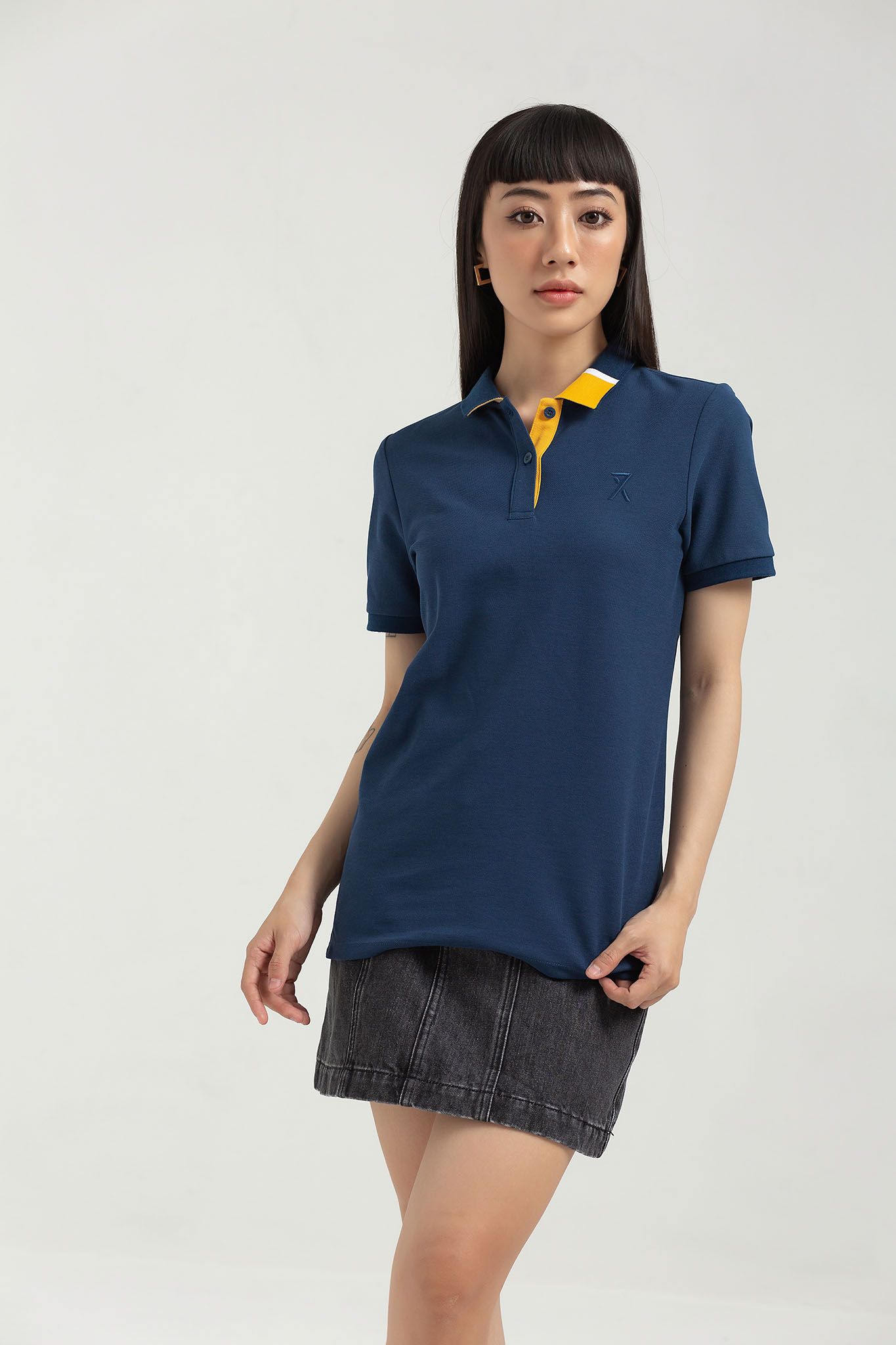 Áo Polo Nữ Pique Regular Fit Phối Trụ Bo Kiểu WPO 2023 -