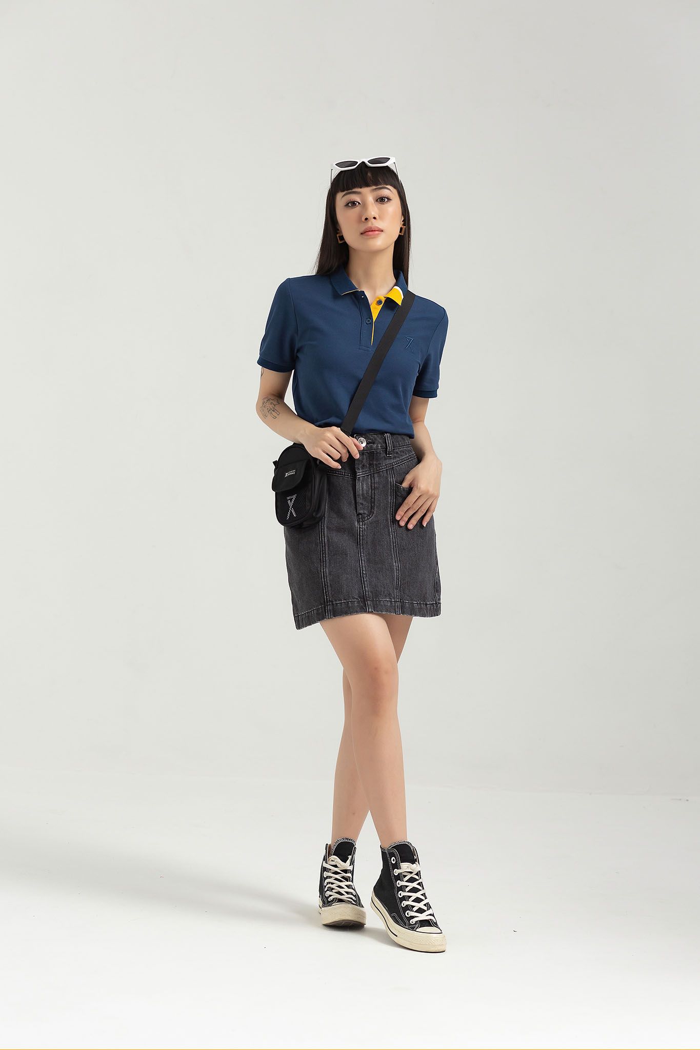Áo Polo Nữ Pique Regular Fit Phối Trụ Bo Kiểu WPO 2023 -