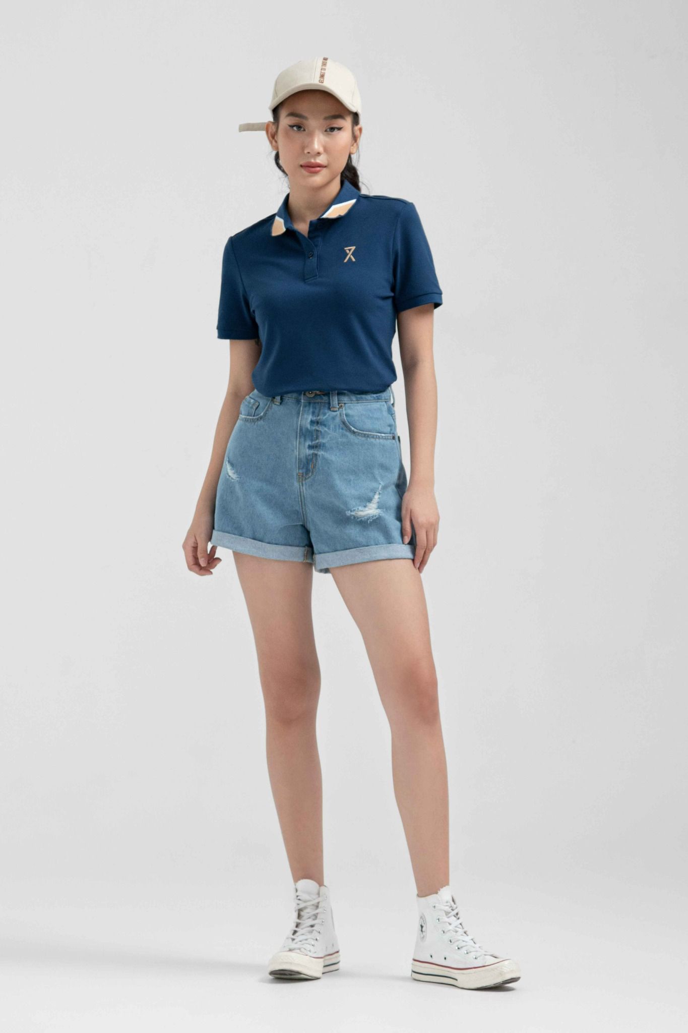Áo Polo Nữ Pique Slim Fit Phối Bo Cổ WPO 2024 -