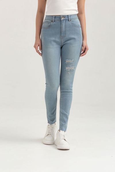 Quần Jean Nữ Skinny Wash Rách WJE 2018