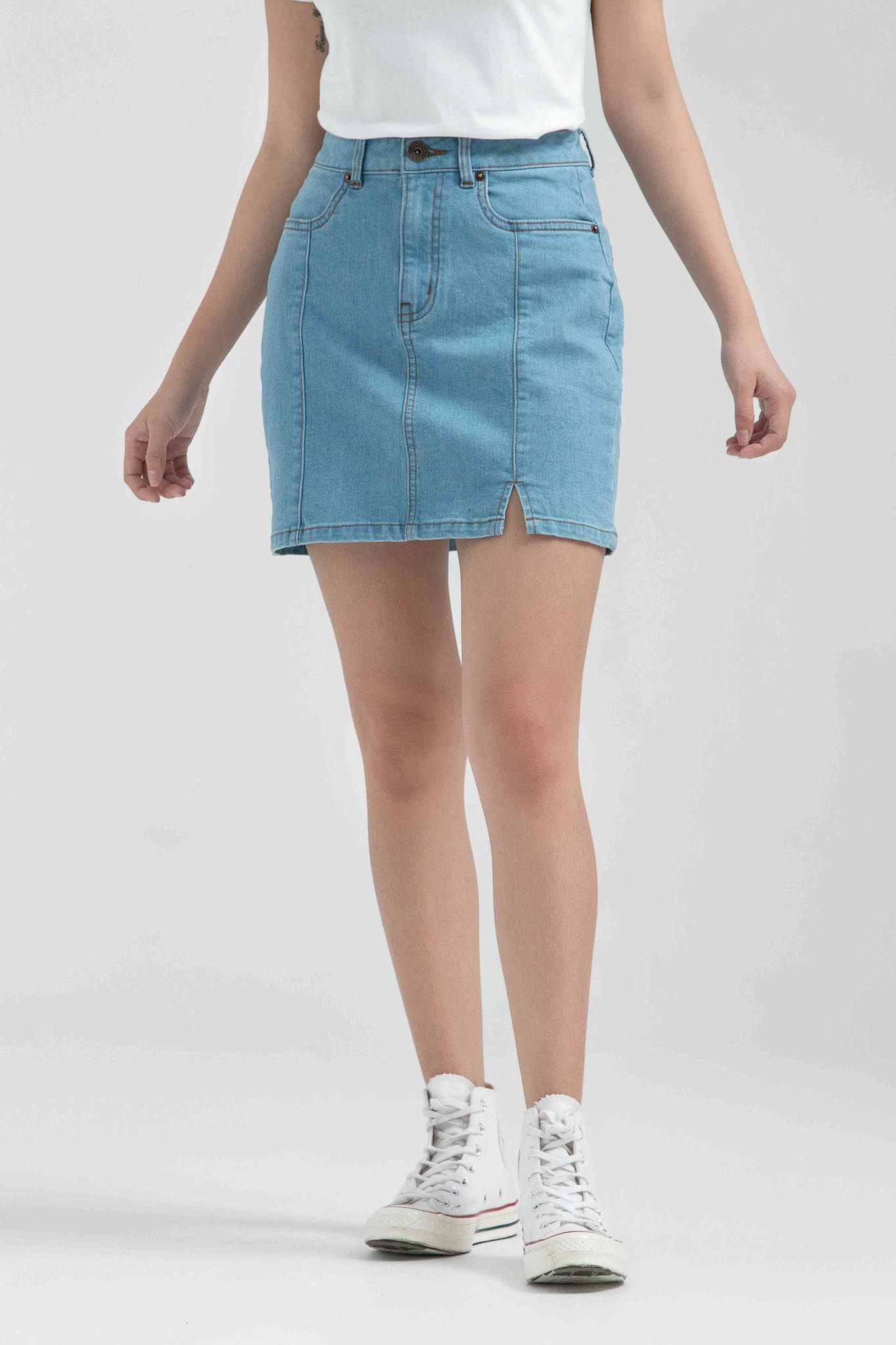 Váy Nữ Jeans Mini Xẻ Lai WSK 2015 -
