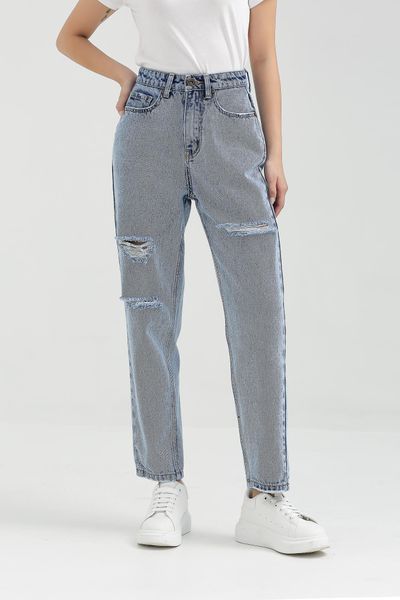 Quần Jeans Nữ Mom Fit Wash Rách WJE 2015