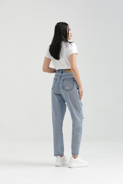 Quần Jeans Nữ Mom Fit Wash Rách WJE 2015