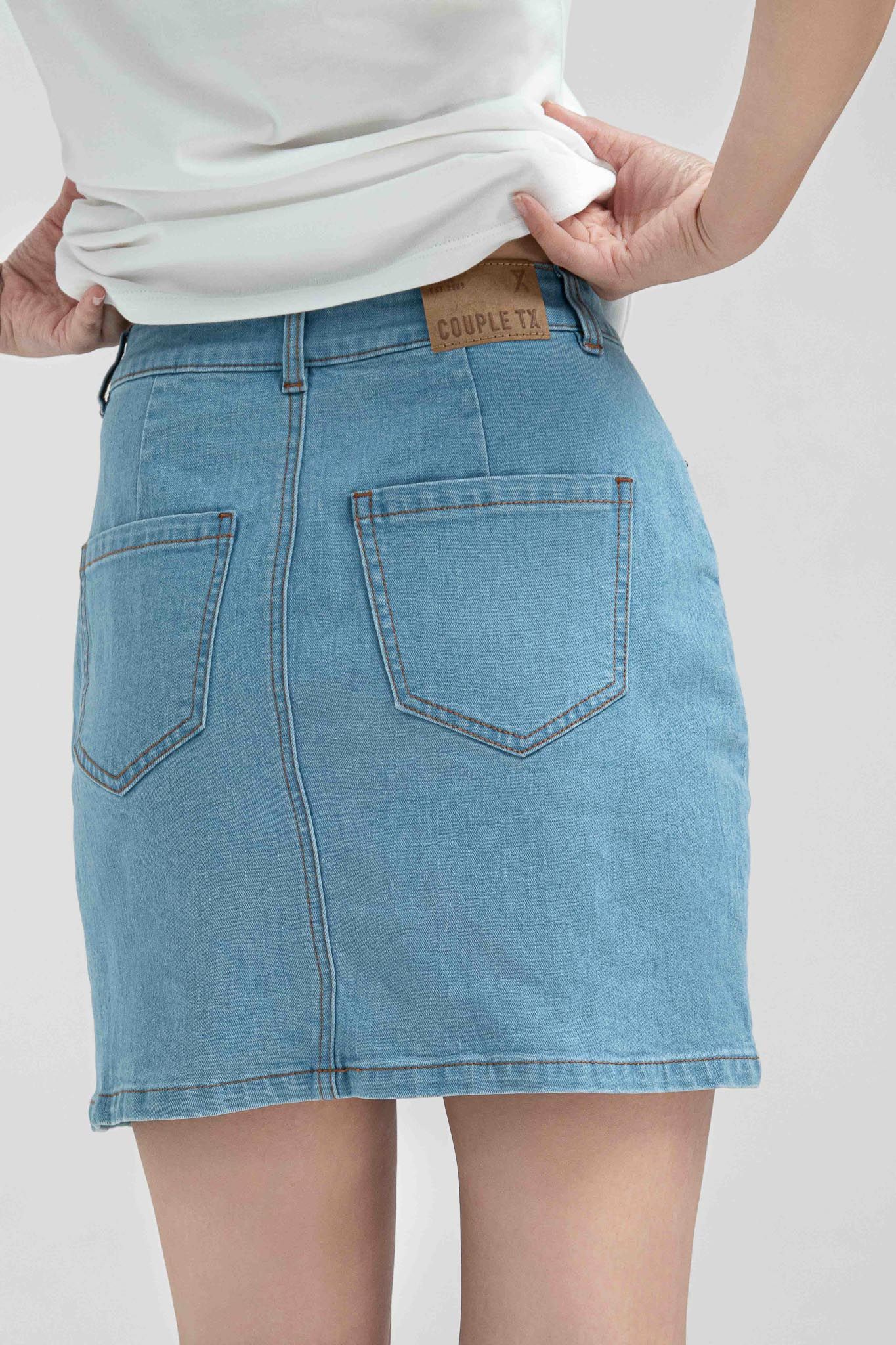 Váy Nữ Jeans Mini Xẻ Lai WSK 2015 -