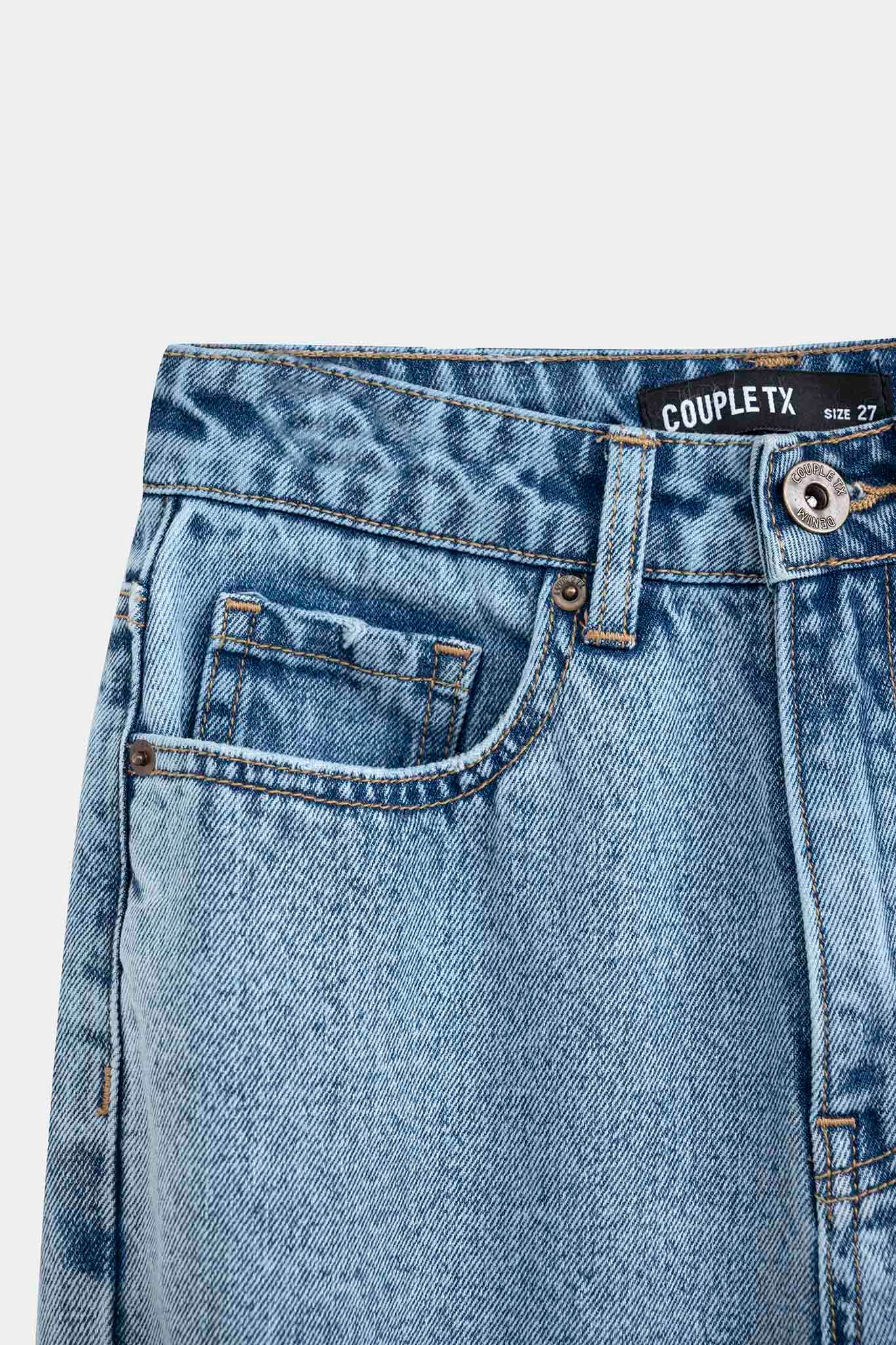 Quần Jeans Nữ Mom Fit Wash Rách WJE 2015 -