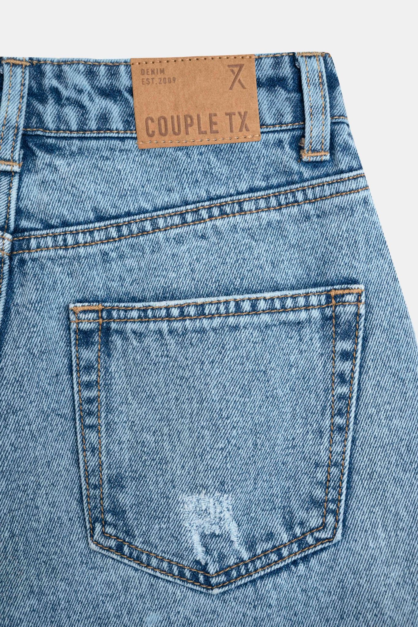 Quần Jeans Nữ Mom Fit Wash Rách WJE 2015 -