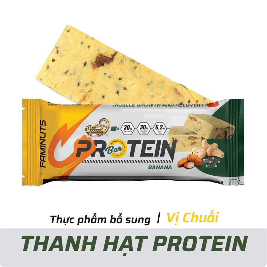 Thanh Hạt Protein Faminuts 45g - Bổ sung đạm và năng lượng cho người tập gym