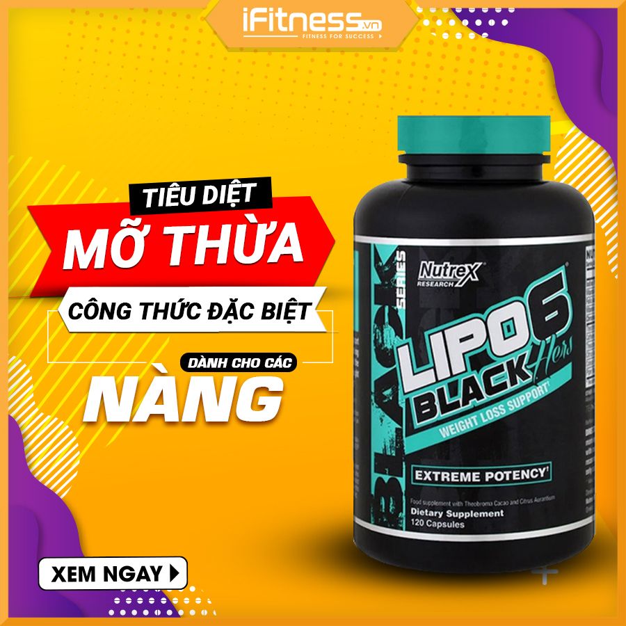 Viên Uống Đốt Mỡ Sinh Nhiệt Dành Cho Nữ Nutrex Lipo 6 Black Hers 120 Viên