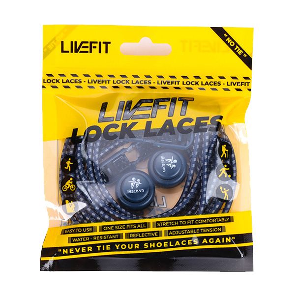 Dây giày thông minh phản quang 3 vạch LiveFit Lock Laces