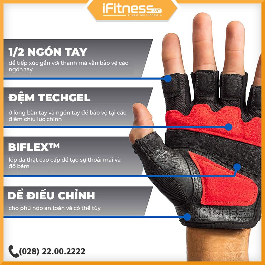 Găng Tay Tập Gym Harbinger Men’s Flexfit Màu Đỏ