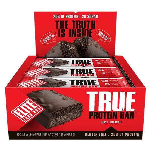 Hộp 12 Bánh Protein Elite Labs True Protein Bar 64g - 3 mùi