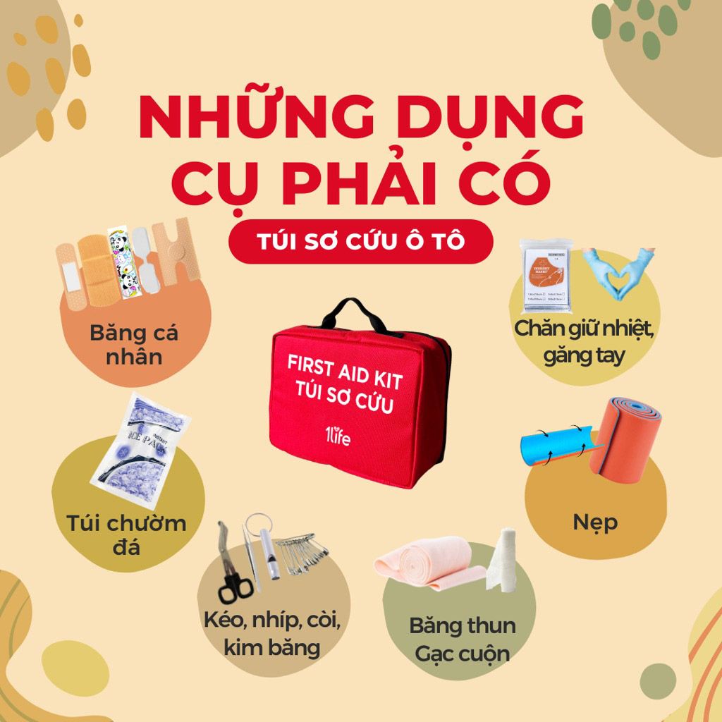 Túi Sơ Cứu Đa Năng Dùng Trong Ôtô, Văn Phòng, Cắm Trại