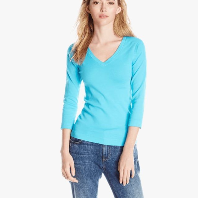 Women's 3/4 Sleeve Deep V Neck