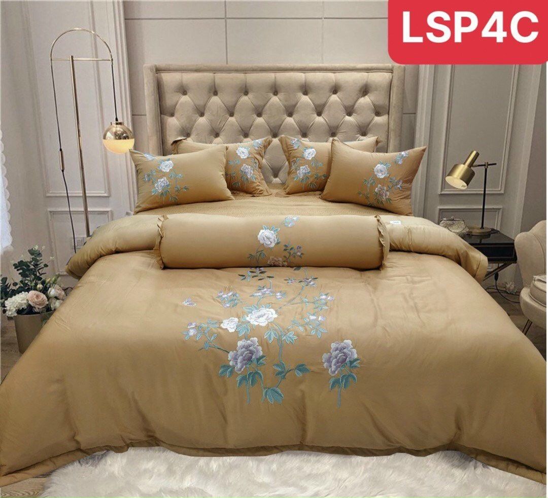 Bộ chăn ga gối cotton lụa cao cấp LTT20