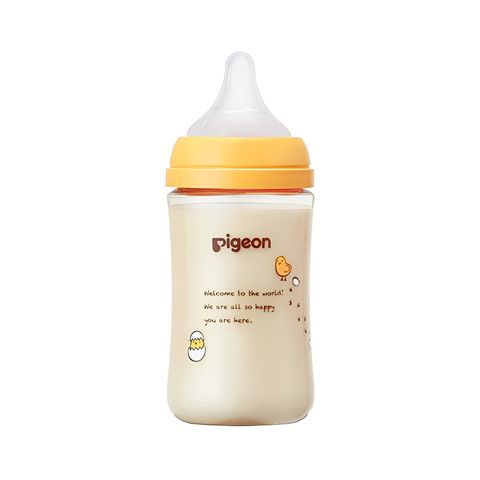 Bình sữa Pigeon PPSU Plus WN3 phiên bản Nhật 240 ml, hình Gà con