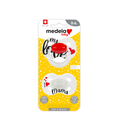 Ti ngậm Medela Baby Pacifier Day & Night bằng Silicon 0-6m