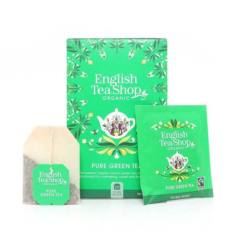 Trà Organic Pure Green Tea hiệu English Tea Shop loại 20 gói