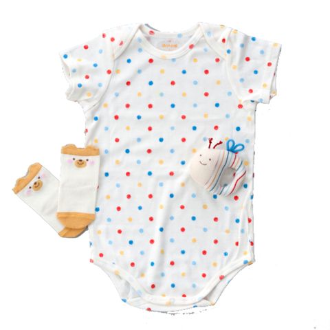 Set bodysuit Baby Castle chấm bi