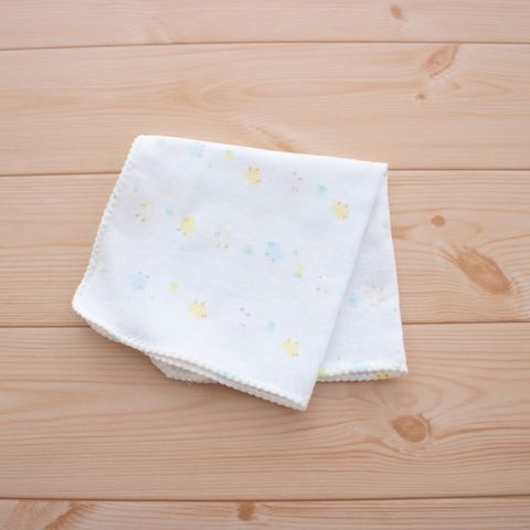 Khăn xô họa tiết vịt con và hoa Pupo 27x27 cm