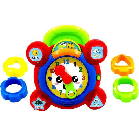 Đồng hồ giúp bé học giờ và nhận biết hình khối có đèn nhạc WF000675 Winfun