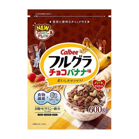 Ngũ cốc Calbee Full Gras Chocolate Crunch & Banana 600g