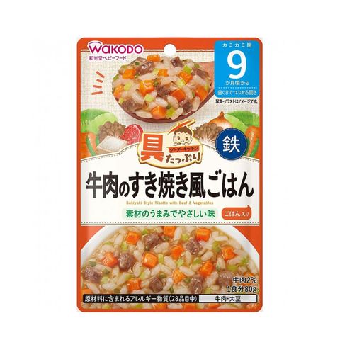 Thực phẩm Wakodo cháo thịt bò sukiyaki 9m 80g