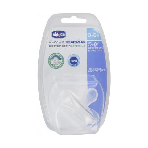 Ti ngậm Chicco Silicon Physio Soft trắng 0M+