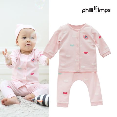 Bộ quần áo dài tay cho bé Philli&Imps màu hồng size 90 cm
