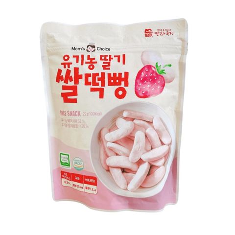 Bánh gạo hữu cơ Mom's Choice thanh dẹt vị dâu 25g