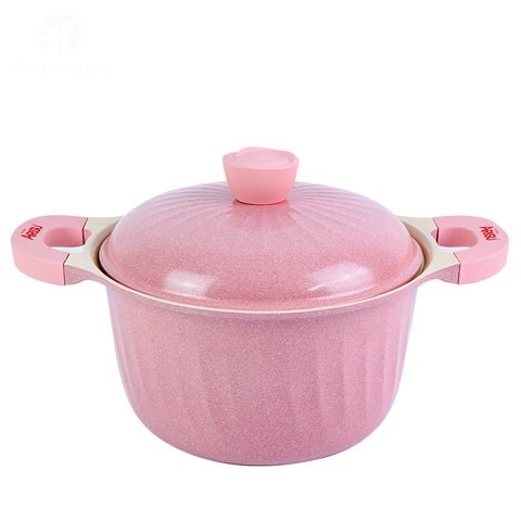 Nồi kháng khuẩn Happy Home Anti Bacterial Pot màu hồng size 24cm