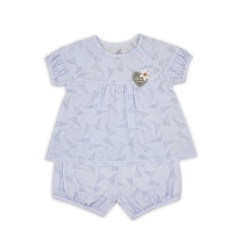 Bộ cộc tay La Pomme baby doll màu Xanh Tím