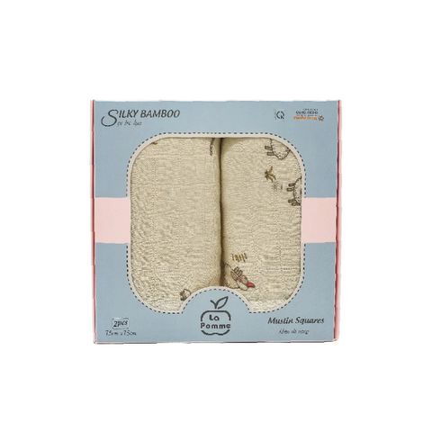 Set 2 Khăn đa năng sợi tre lụa La Pomme màu 75x75cm Nude Sheep