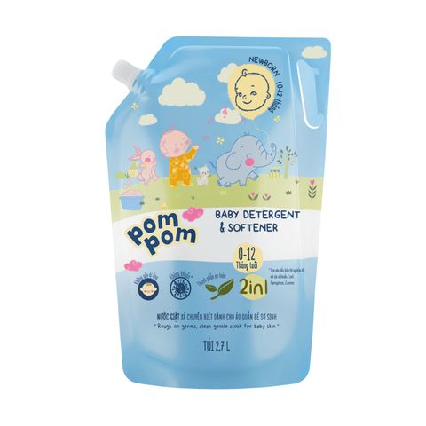 Nước giặt xả Pom Pom Newborn (0-12 tháng) túi 2700ml