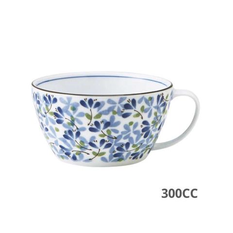 Cốc sứ ăn súp Yamata họa tiết hình mầm xanh size 12.5×10.5×5.5cm  300cc