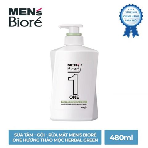 Sữa tắm gội rửa mặt Men's Biore hương thảo mộc Herbal Green