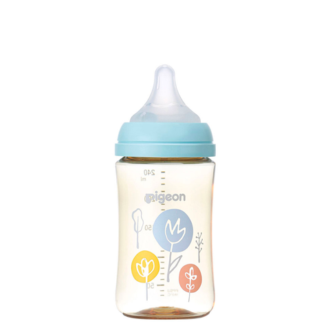 Bình sữa Pigeon PPSU Plus WN3 phiên bản Nhật 240 ml, hình Hoa