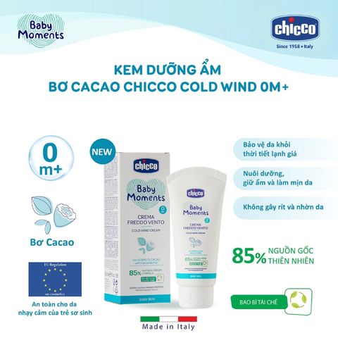 Kem dưỡng ẩm Chicco chứa Omega và vitamin E100ml