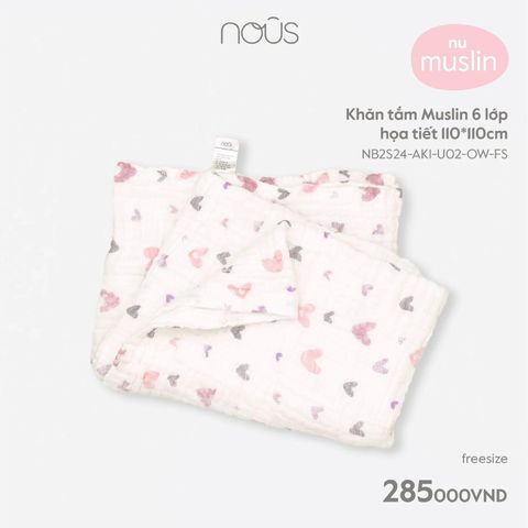 Khăn tắm Nous Muslin 6 lớp 110*110cm