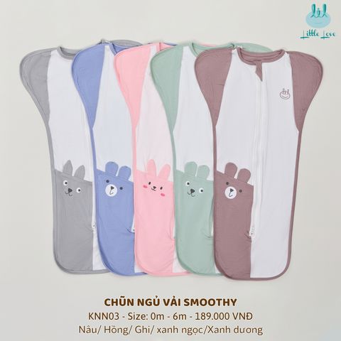 Chũn ngủ Bamboo by LIL vải smoothy dầy xanh dương