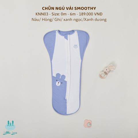 Chũn ngủ Bamboo by LIL vải smoothy dầy xanh dương