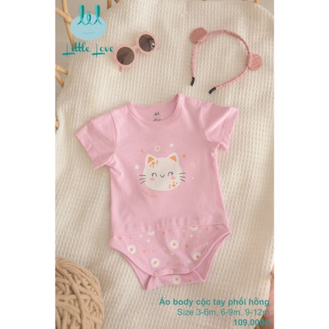 ÁO BODY CỘC TAY PHỐI HỒNG Bamboo by Lil