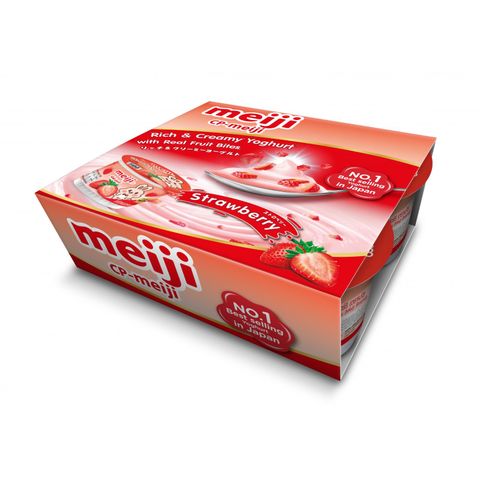 Sữa chua Meiji dâu tây 90g lốc 4 hộp