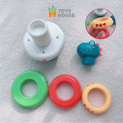 Lật đật kết hợp vòng xúc xắc xếp chồng màu sắc hình khủng long ToysHouse