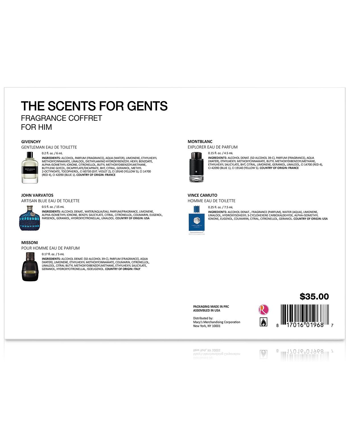 Bộ Gift Set Men's 5-Pc. The Scents For Gents Fragrance
